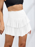 Tineit Smock Tiered Ruffle Mini Skirt