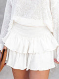 Tineit Smock Tiered Ruffle Mini Skirt