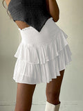 Tineit Smock Tiered Ruffle Mini Skirt