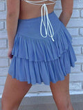 Tineit Smock Tiered Ruffle Mini Skirt