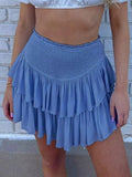 Tineit Smock Tiered Ruffle Mini Skirt