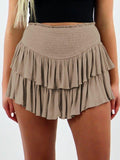 Tineit Smock Tiered Ruffle Mini Skirt