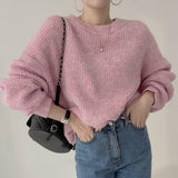 Tineit 2024 Fall Fashion Soft Girl Pullover Knit Sweater