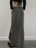 Tineit Split Y2K Low Waist Cargo Skirt