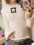 Tineit Star Jacquard Rolled Design Sweater