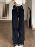 Tineit Stitched High Waist Boyfriend Jeans