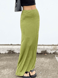 Tineit Stretchy Y2K Maxi Skirt