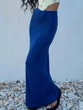 Tineit Stretchy Y2K Maxi Skirt