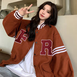 Tineit 2024 Fall Fashion Striped Varsity Jacket