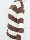 Tineit Striped Crew Neck Knit Sweater