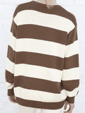 Tineit Striped Crew Neck Knit Sweater