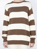 Tineit Striped Crew Neck Knit Sweater