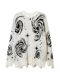 Tineit Swirl Print Ripped Design Sweater