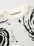 Tineit Swirl Print Ripped Design Sweater