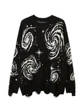 Tineit Swirl Print Ripped Design Sweater