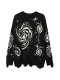 Tineit Swirl Print Ripped Design Sweater