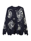 Tineit Swirl Print Ripped Design Sweater