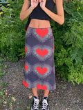 Tineit Tie-Dye Heart Wrap Midi Skirt