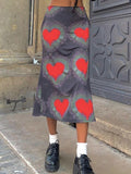 Tineit Tie-Dye Heart Wrap Midi Skirt