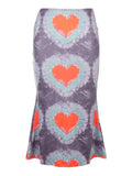 Tineit Tie-Dye Heart Wrap Midi Skirt