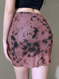 Tineit Tie-Dye Mesh Mini Skirt