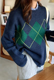 Tineit Vintage Argyle Pullover Sweater