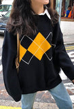 Tineit Vintage Argyle Pullover Sweater