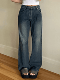 Tineit Vintage Blue Wash Boyfriend Jeans