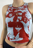 Tineit Vintage Girl Graphic Crop Tank Top