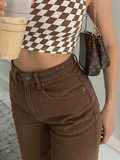 Tineit Vintage High Waist Boyfriend Jeans