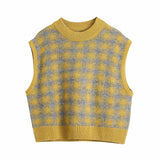 Tineit Vintage Jacquard Knit Vest