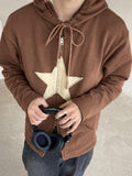 Tineit Vintage Star Patch Baggy Zip Up Hoodie