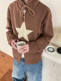 Tineit Vintage Star Patch Baggy Zip Up Hoodie