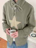 Tineit Vintage Star Patch Baggy Zip Up Hoodie