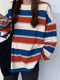 Tineit Vintage Striped Pullover Sweatshirt