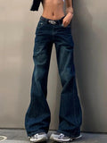 Tineit Vintage Washed Distressed Flare Jeans