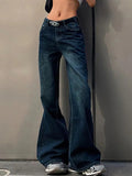 Tineit Vintage Washed Distressed Flare Jeans