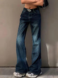 Tineit Vintage Washed Distressed Flare Jeans