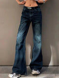 Tineit Vintage Washed Distressed Flare Jeans