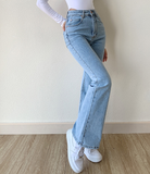 Tineit Washed High Waist Slim Flare Jeans