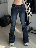 Tineit Washed Low Waist Flare Jeans