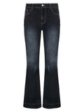 Tineit Washed Low Waist Flare Jeans